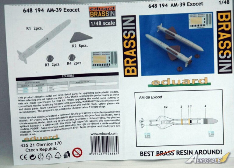 Review AM-39 Exocet 1/48 (Brassin Eduard) By Aeroscale